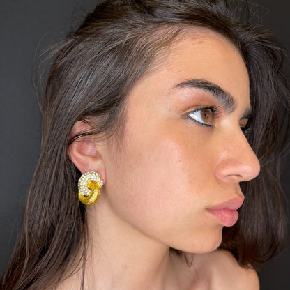 Palestro Milano Orecchini Intreccio di Zirconi