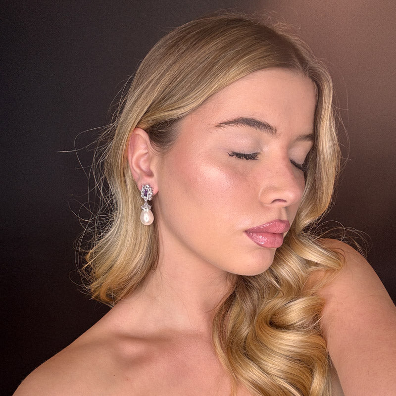 Palestro Milano Orecchini Kate con perla pendente - Ametista edition