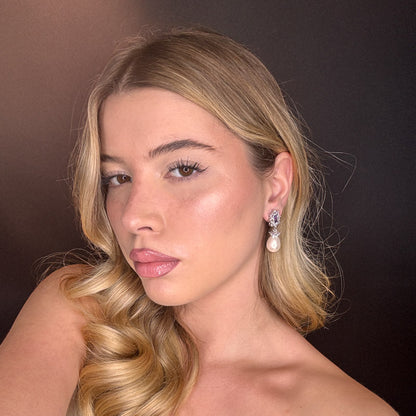 Palestro Milano Orecchini Kate con perla pendente - Ametista edition