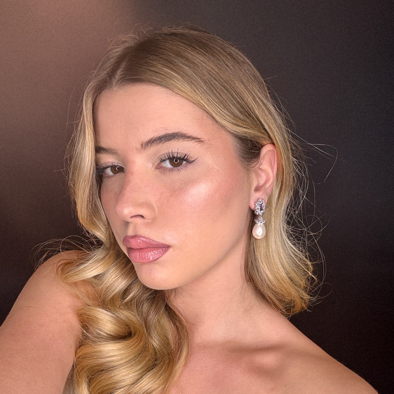 Palestro Milano Orecchini Kate con perla pendente - Ametista edition