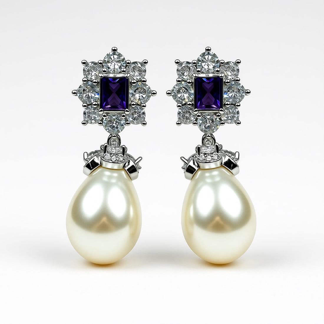 Palestro Milano Orecchini Kate con perla pendente - Ametista edition