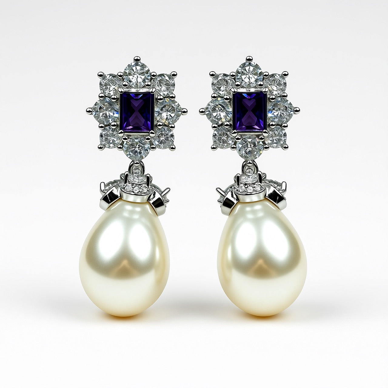 Palestro Milano Orecchini Kate con perla pendente - Ametista edition