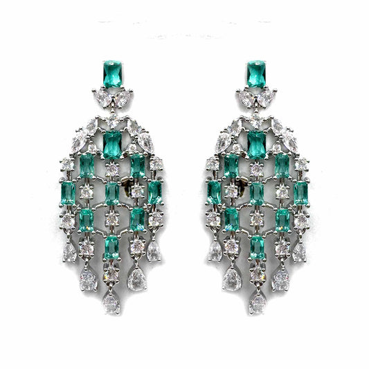 Palestro Milano Orecchini Lampadari di cristalli smeraldo