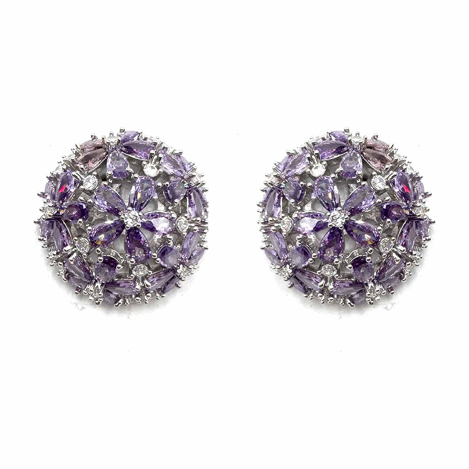 Palestro Milano Orecchini Lillac - base silver Tondo fiorito