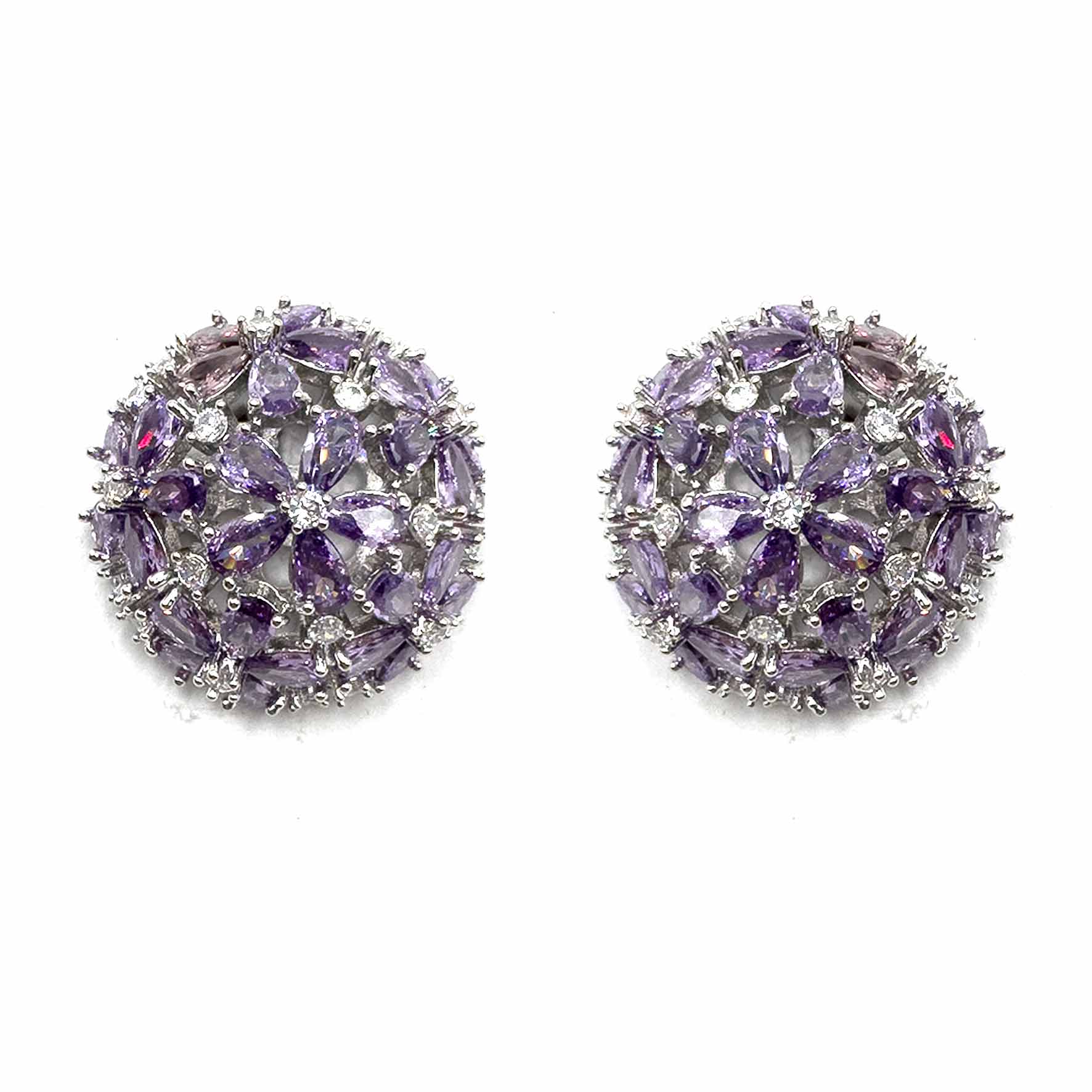 Palestro Milano Orecchini Lillac - base silver Tondo fiorito