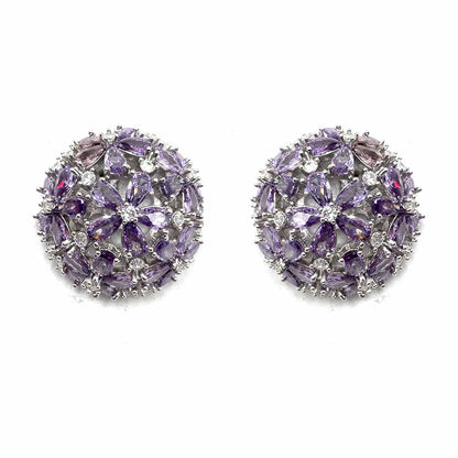 Palestro Milano Orecchini Lillac - base silver Tondo fiorito