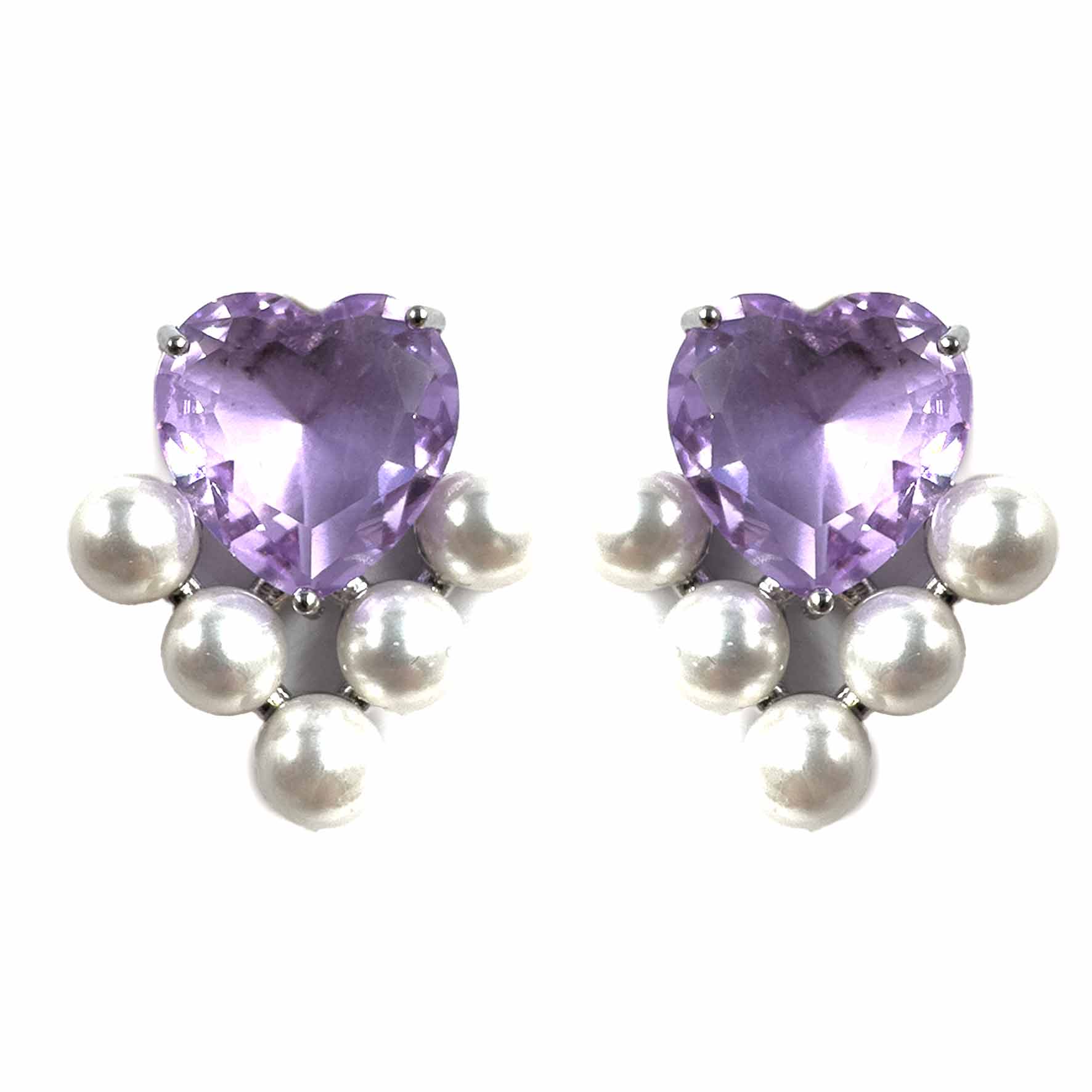 Palestro Milano Orecchini Lillac Cuore Vitreo