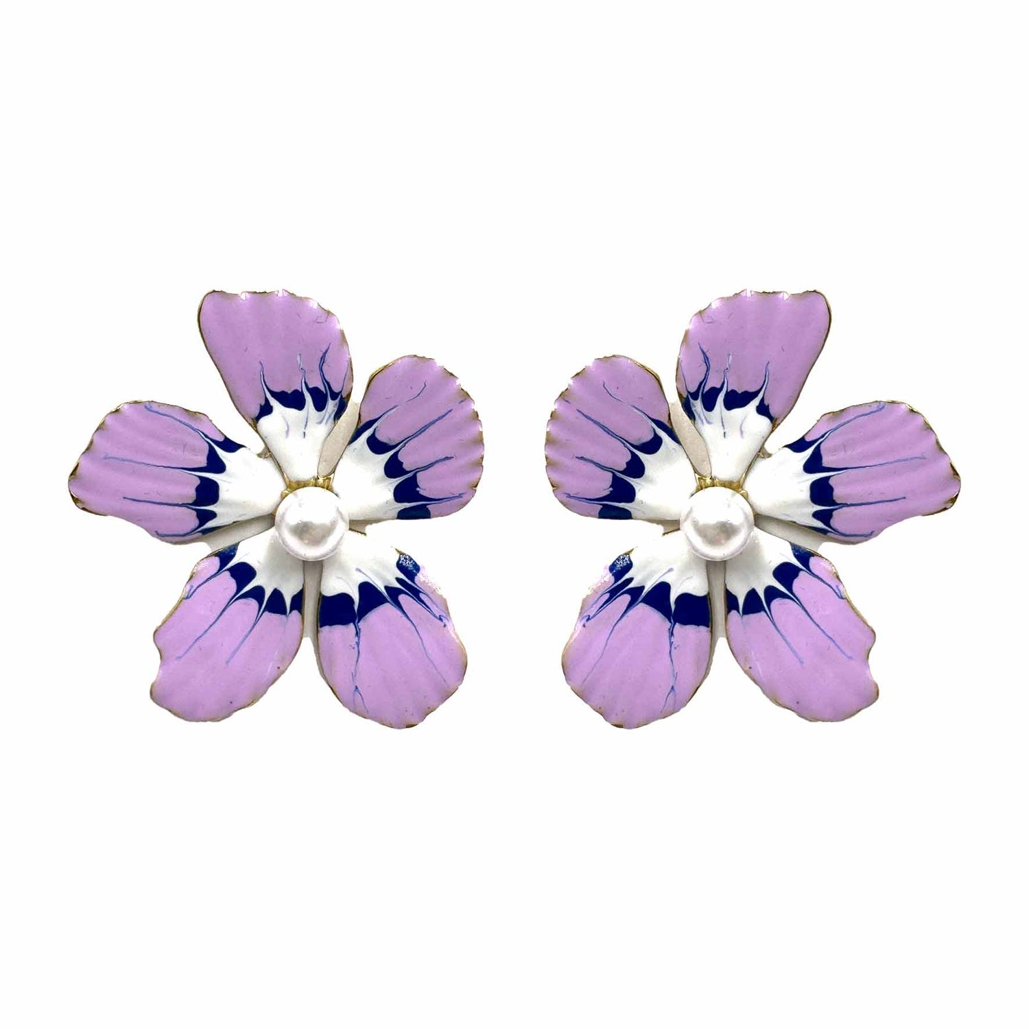 Palestro Milano Orecchini Lillac Fiore con perlina