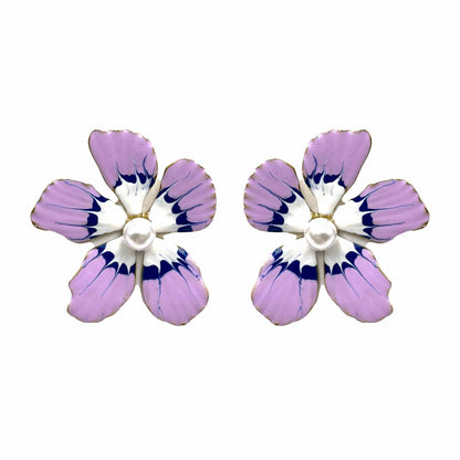 Palestro Milano Orecchini Lillac Fiore con perlina