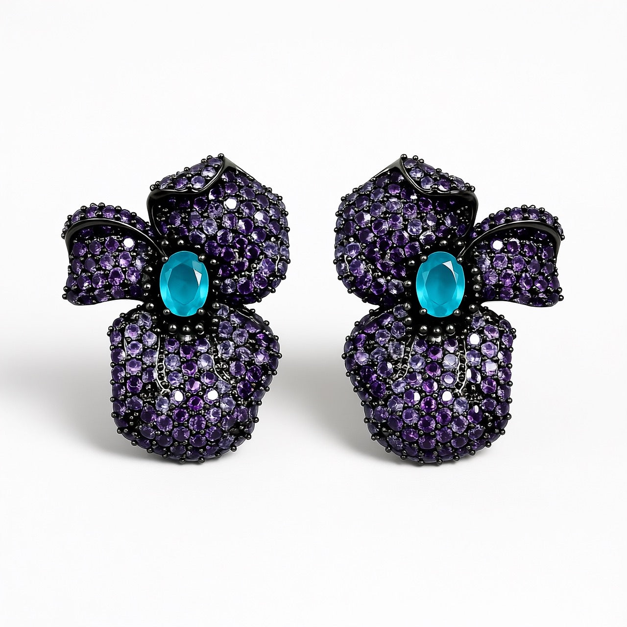 Palestro Milano Orecchini Lillac Fiore Misterioso di Pavè