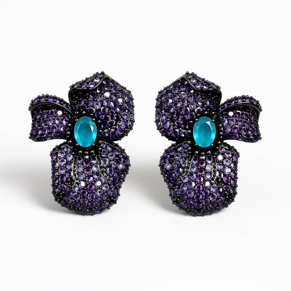Palestro Milano Orecchini Lillac Fiore Misterioso di Pavè