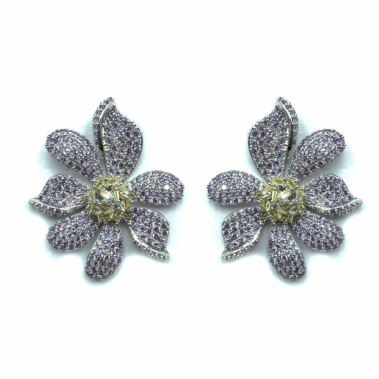 Palestro Milano Orecchini Lillac Margherite di cristalli&amp;zirconi