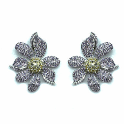Palestro Milano Orecchini Lillac Margherite di cristalli&amp;zirconi