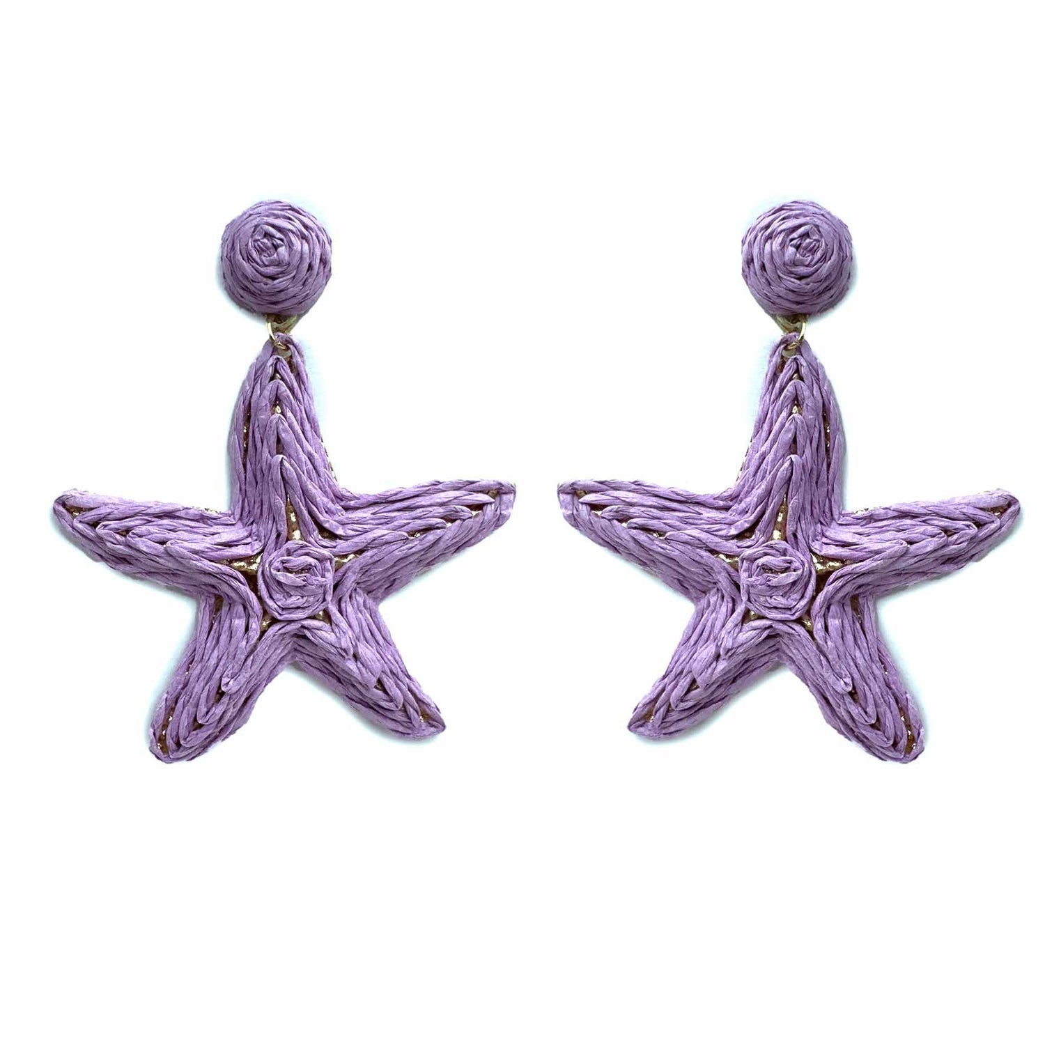 Palestro Milano Orecchini Lillac Stelle di mare rafia