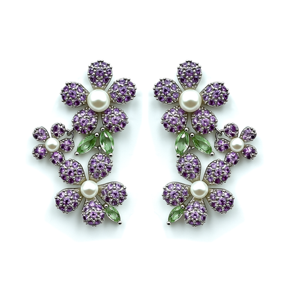 Palestro Milano Orecchini Lillac Trio di violette