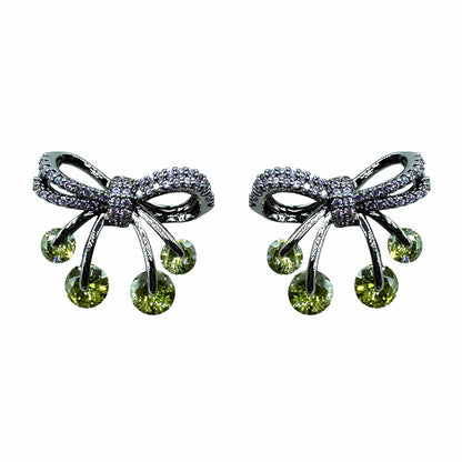 Palestro Milano Orecchini Lillac - Verde Oliva Fiocchetti di pavè con palline