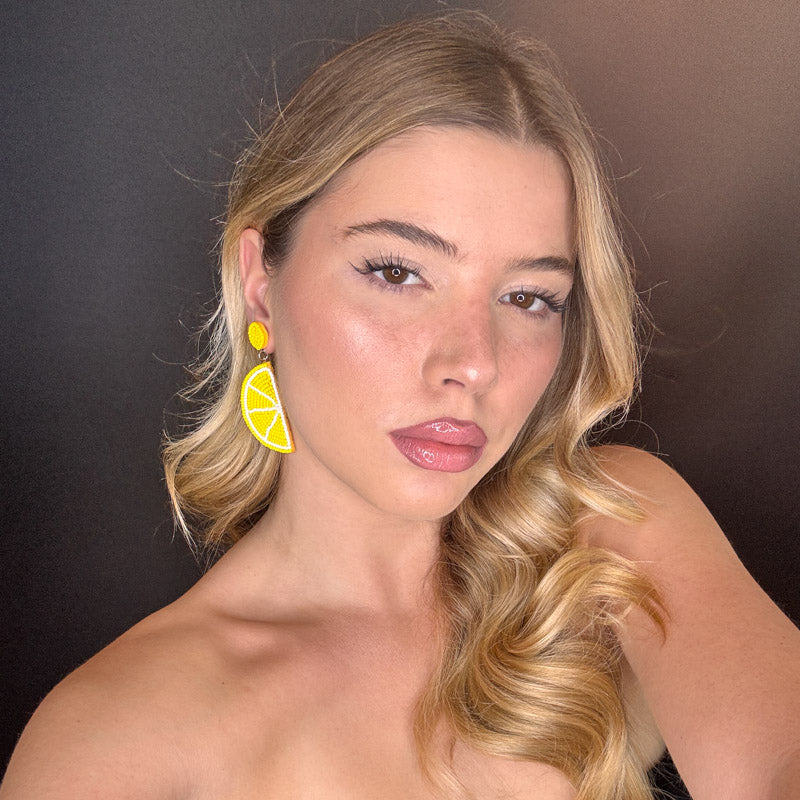 Palestro Milano Orecchini Limone a spicchio di perline