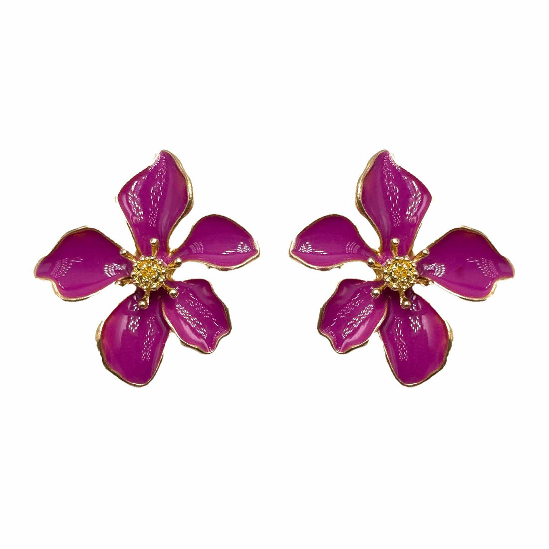 Palestro Milano Orecchini Magenta Fiori Tropicali