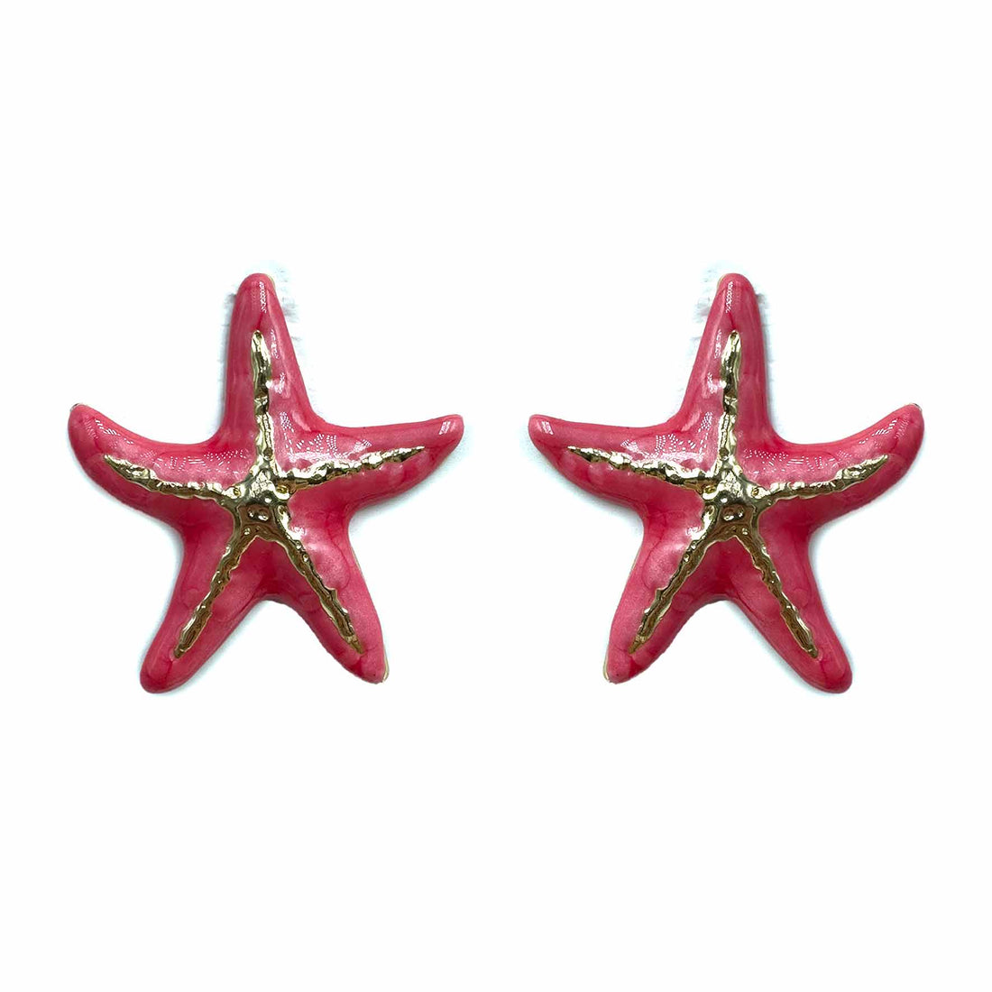 Palestro Milano Orecchini Magenta Stella marina con venatura dorata