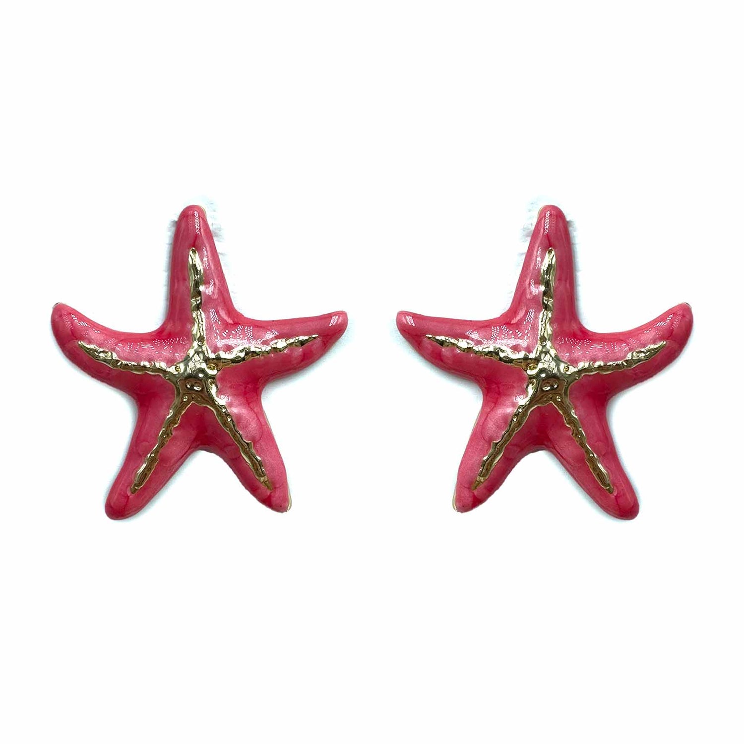 Palestro Milano Orecchini Magenta Stella marina con venatura dorata