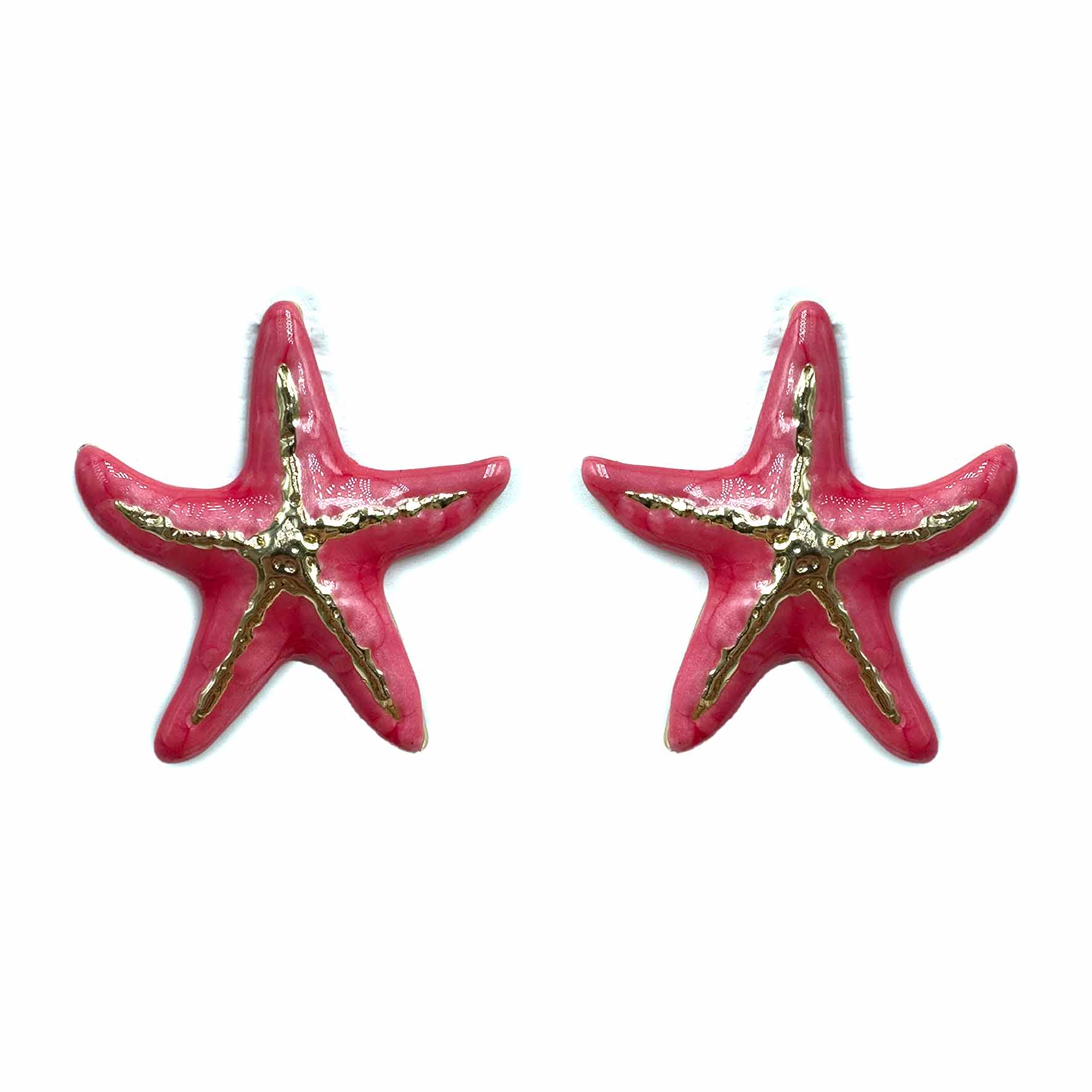 Palestro Milano Orecchini Magenta Stella marina con venatura dorata