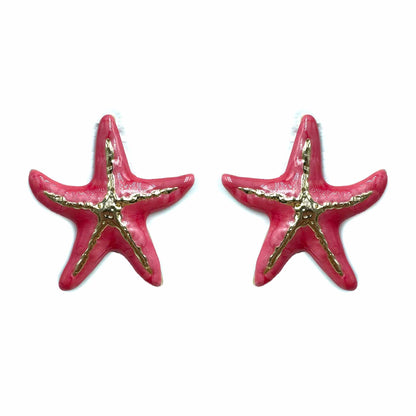 Palestro Milano Orecchini Magenta Stella marina con venatura dorata