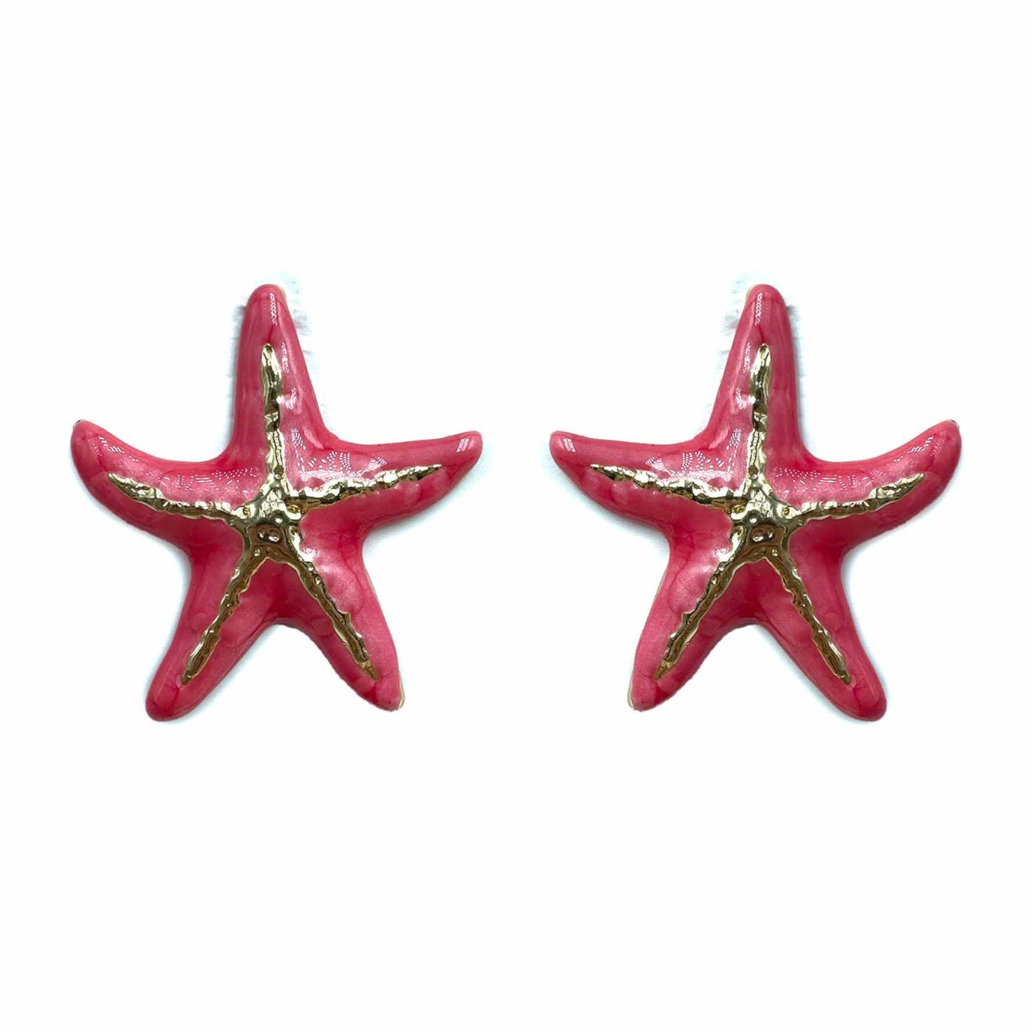 Palestro Milano Orecchini Magenta Stella marina con venatura dorata