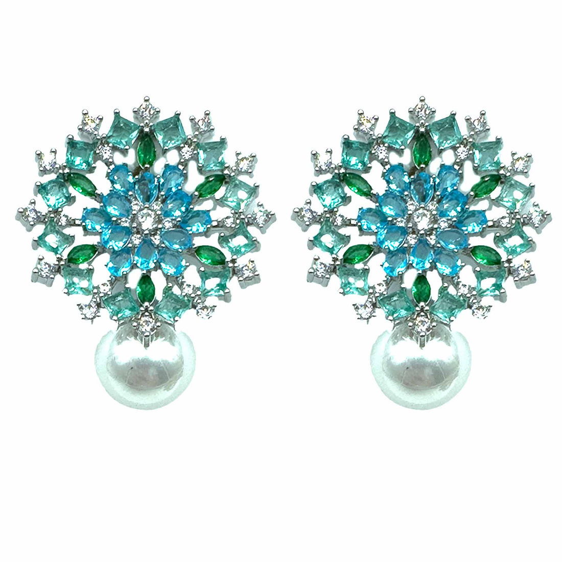 Palestro Milano Orecchini Mandala di cristalli con perla