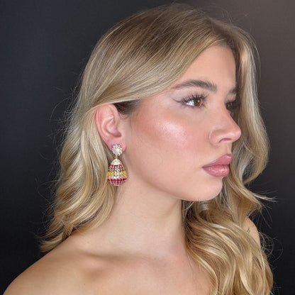 Palestro Milano Orecchini Margherite con goccia di pavè