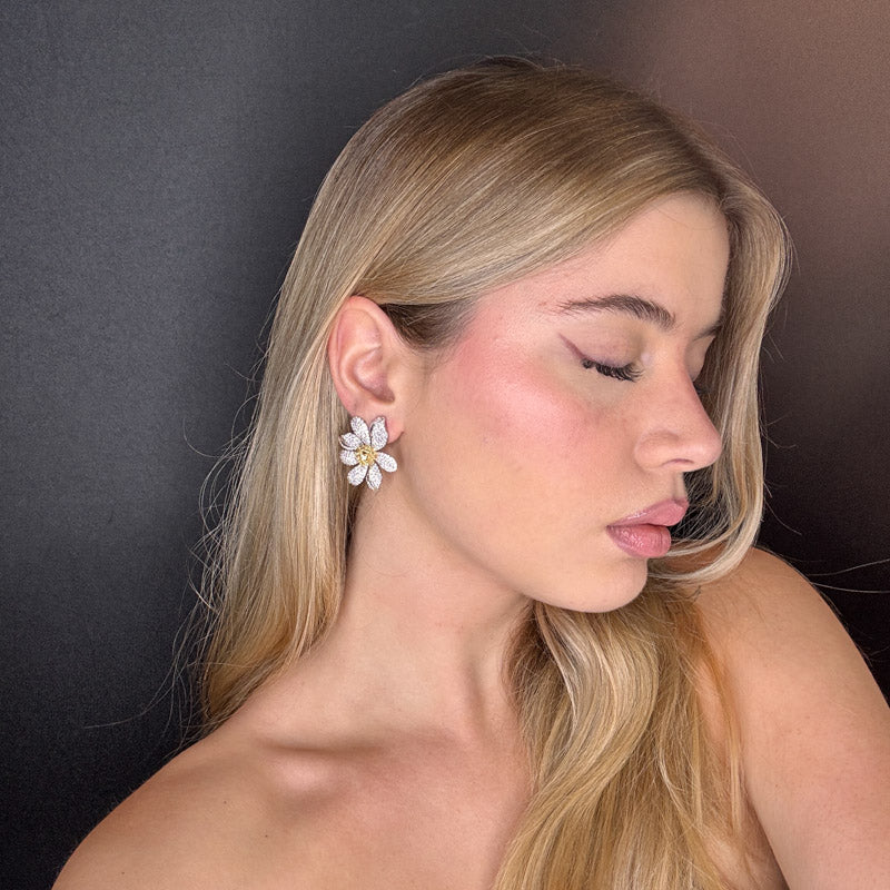 Palestro Milano Orecchini Margherite di cristalli&amp;zirconi