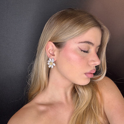 Palestro Milano Orecchini Margherite di cristalli&amp;zirconi