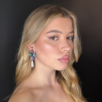 Palestro Milano Orecchini Mazzo di margherite con perla pendente