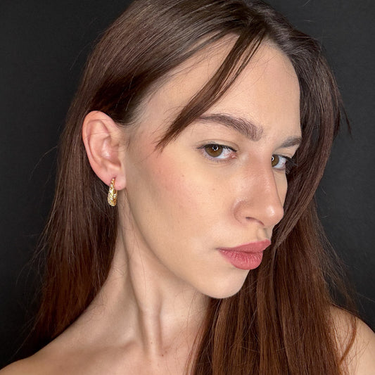 Palestro Milano Orecchini Mezzaluna di pavè