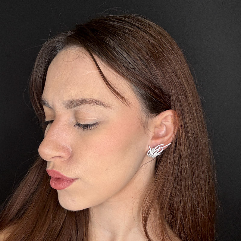 Palestro Milano Orecchini Mini Ali di Pavè