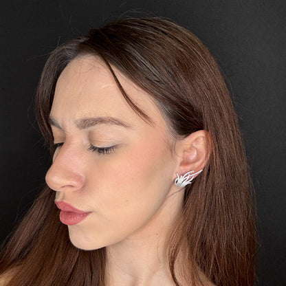 Palestro Milano Orecchini Mini Ali di Pavè