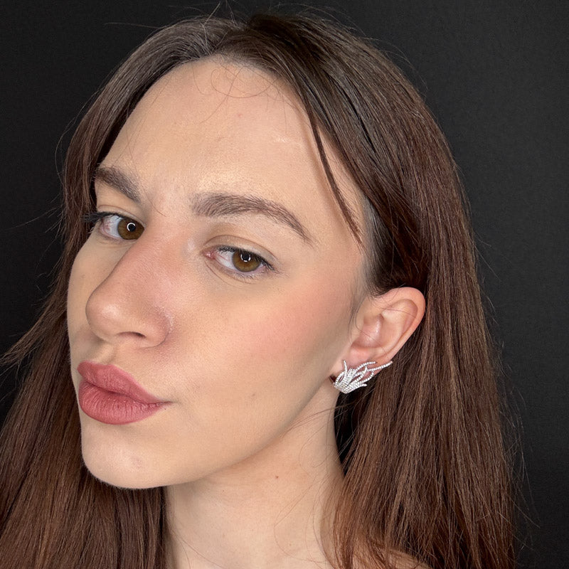 Palestro Milano Orecchini Mini Ali di Pavè