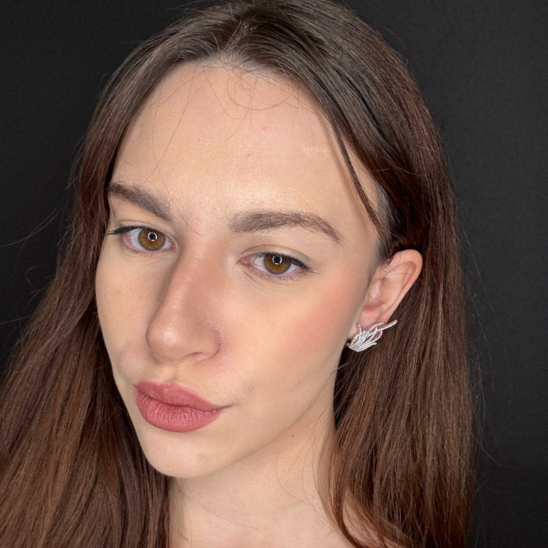 Palestro Milano Orecchini Mini Ali di Pavè