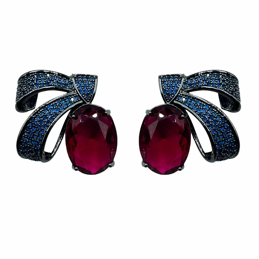 Palestro Milano Orecchini Mini Asola Blu Rubino