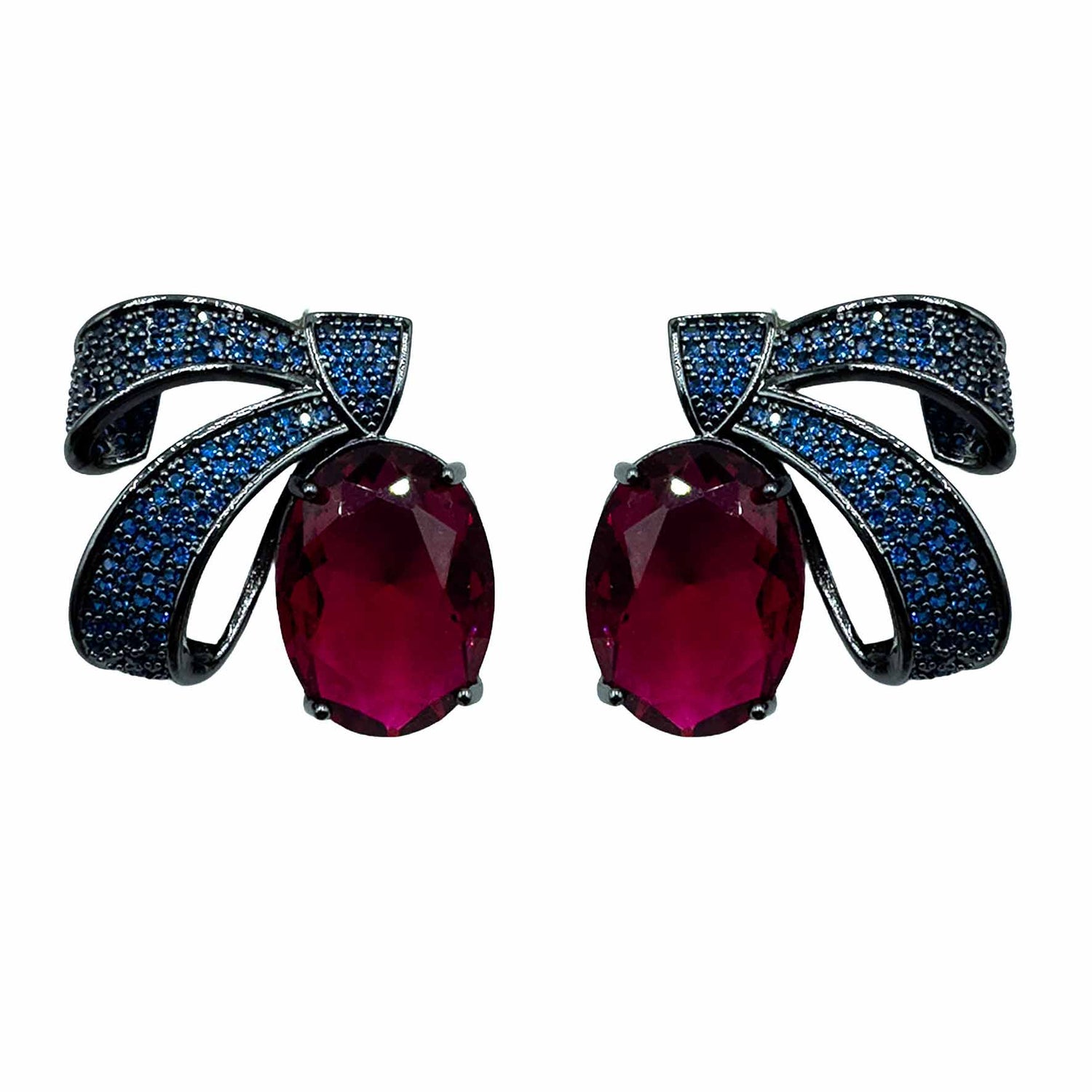 Palestro Milano Orecchini Mini Asola Blu Rubino