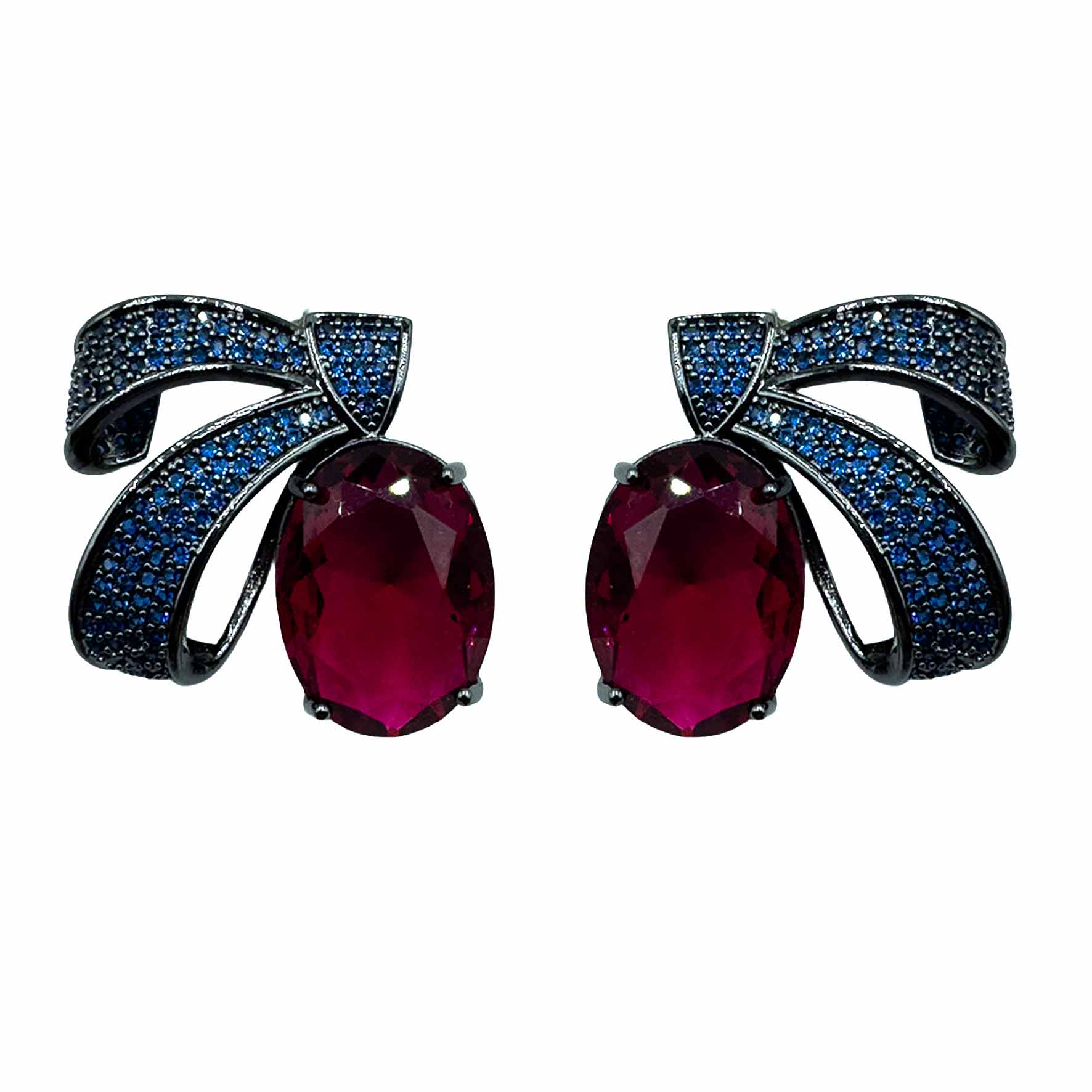 Palestro Milano Orecchini Mini Asola Blu Rubino