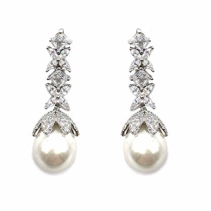 Palestro Milano Orecchini Mini cristalli pendenti con perla