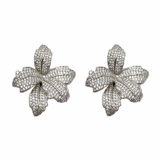 Palestro Milano Orecchini Mini giglio di pavè