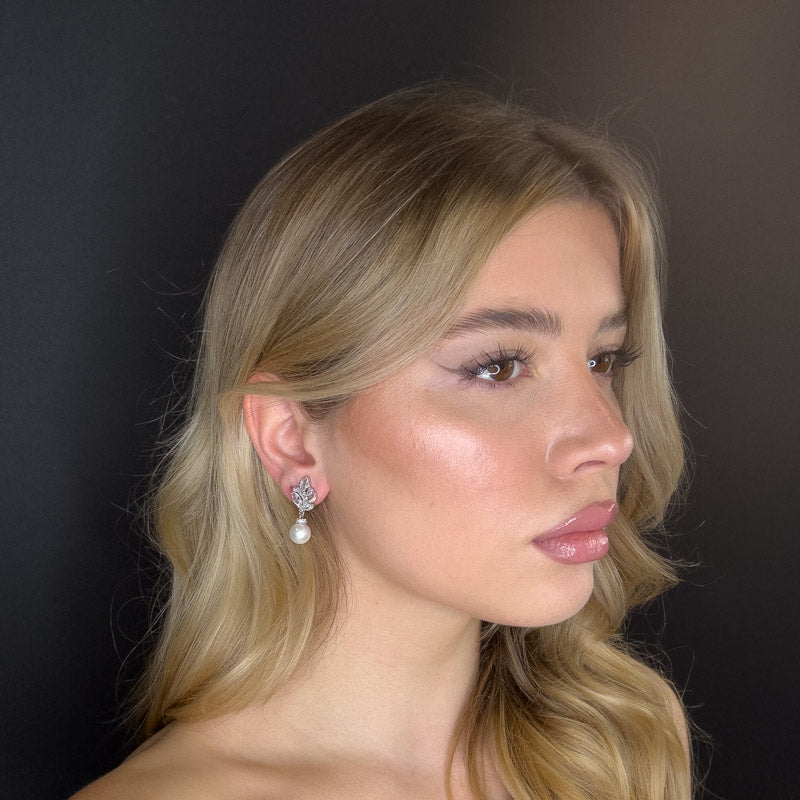 Palestro Milano Orecchini Mini intreccio silver con perla