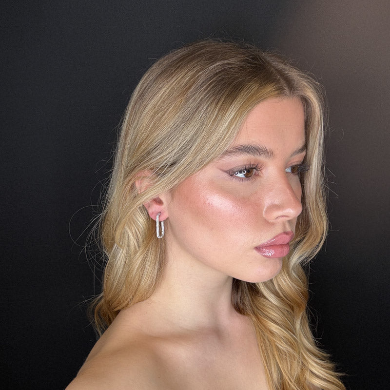 Palestro Milano Orecchini Mini rettangoli di pavè