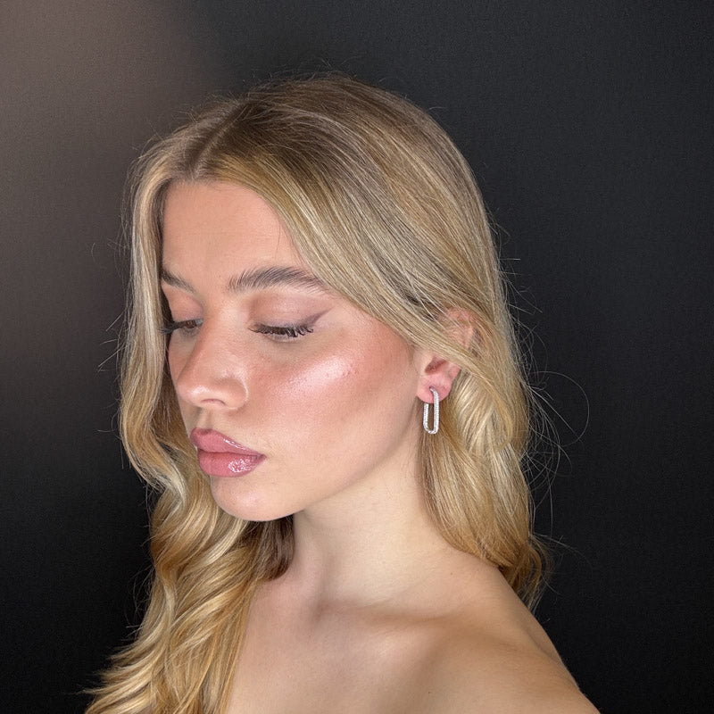 Palestro Milano Orecchini Mini rettangoli di pavè