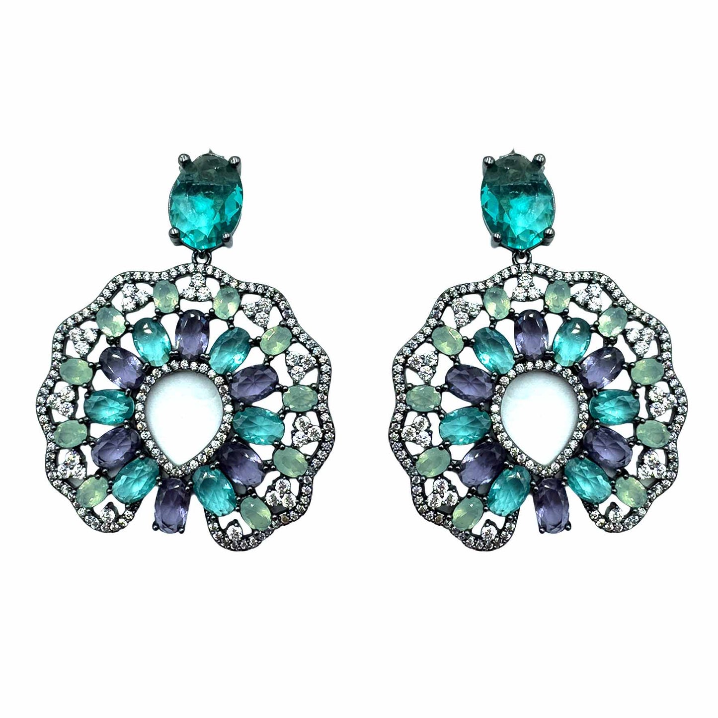 Palestro Milano Orecchini Mosaico Verde Smeraldo