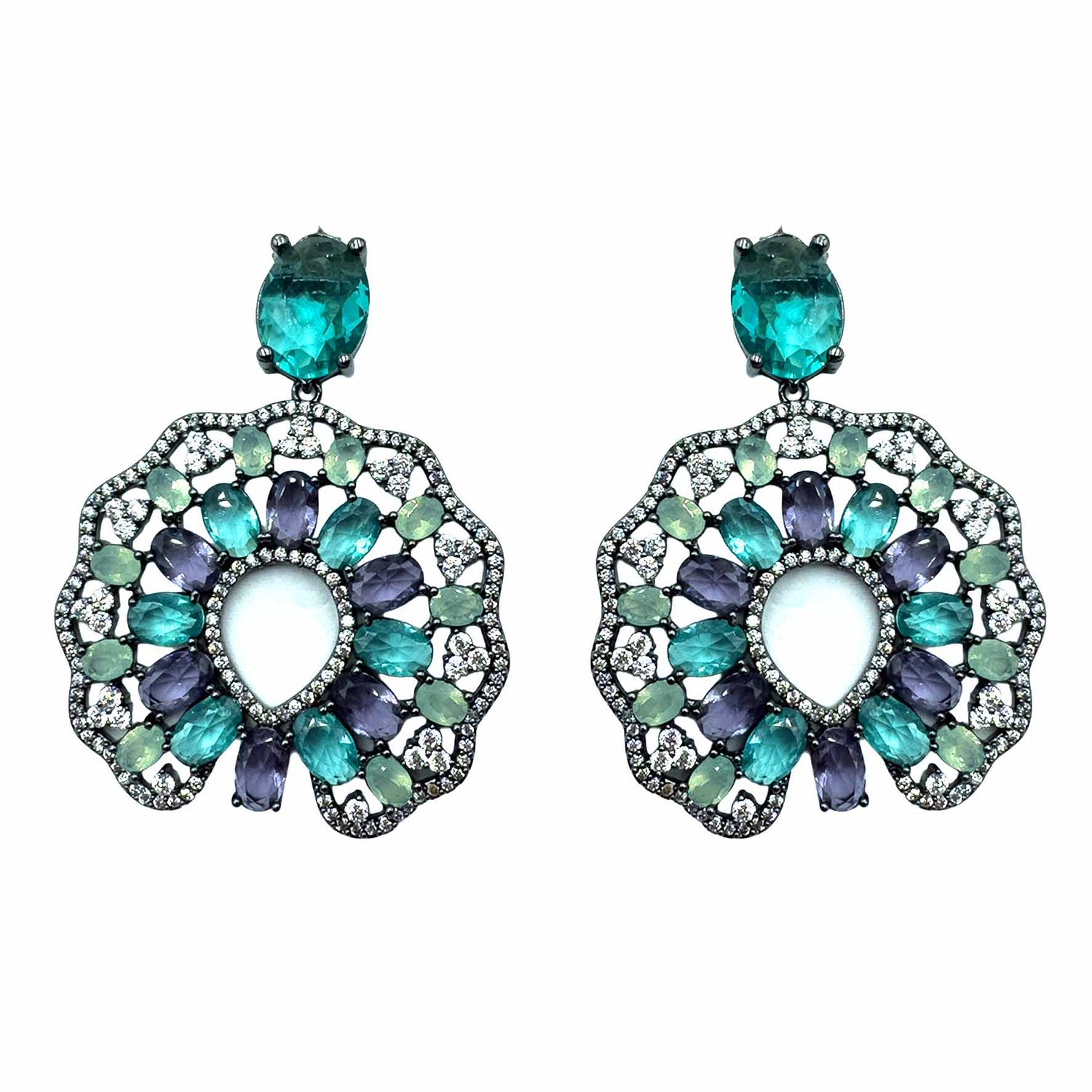 Palestro Milano Orecchini Mosaico Verde Smeraldo