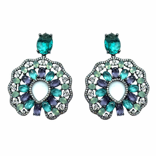 Palestro Milano Orecchini Mosaico Verde Smeraldo