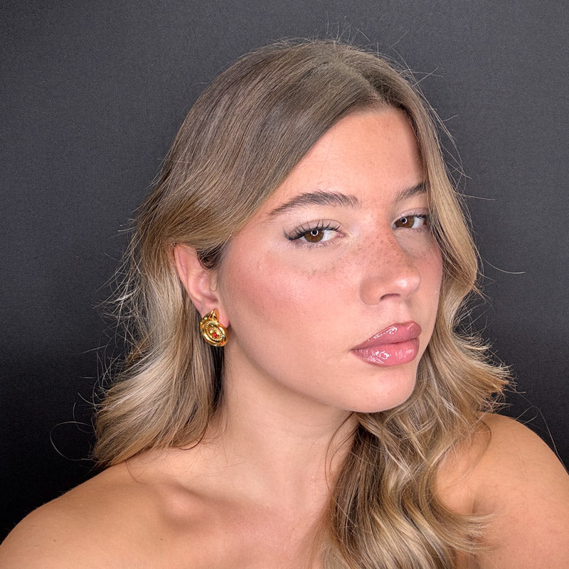 Palestro Milano Orecchini Multicolor Conchiglie Gold con Zirconi
