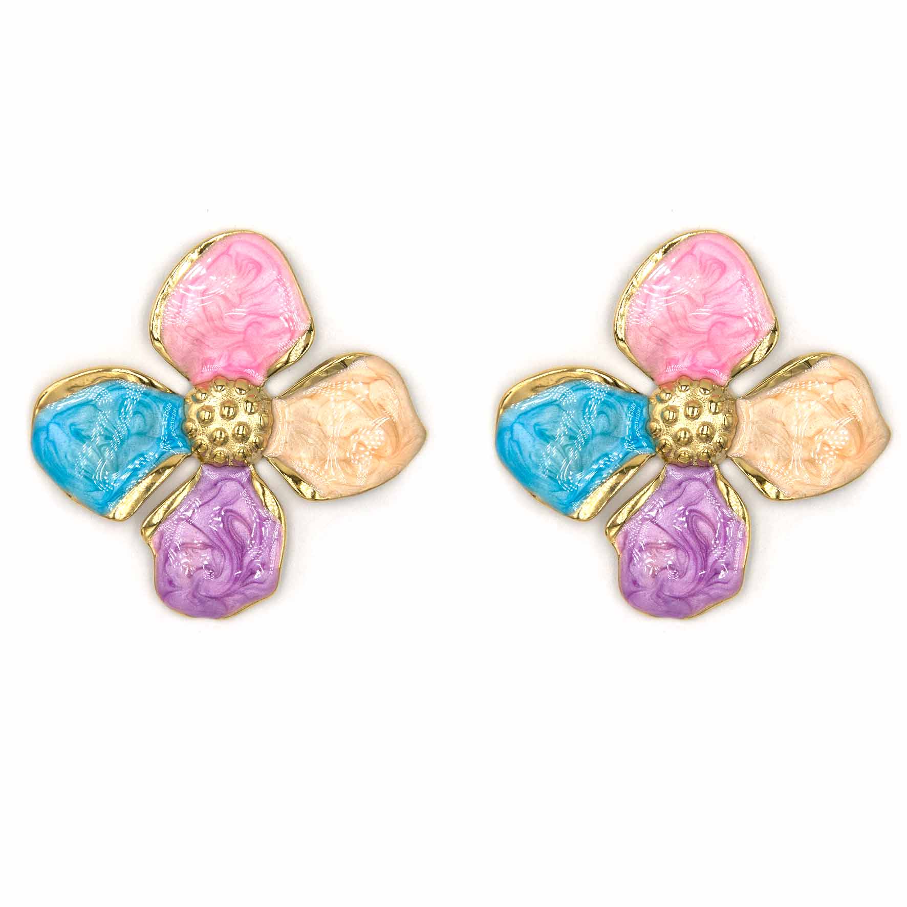 Palestro Milano Orecchini Multicolor Fiorellini Smaltati